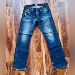 PRPS Indigo Blue Straight Denim Jeans Made in Japan 100% Cotton